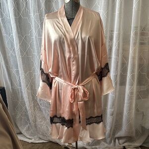 NEW Victoria’s Secret Robe With Black Lace Detail—Size XL- XXL